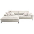 ECKSOFA in Flachgewebe Naturfarben  - Schwarz/Naturfarben, Design, Textil/Metall (207/296cm) - Dieter Knoll