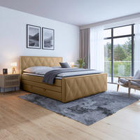 BOXSPRINGBETT 180/200 cm  Beige  - Beige/Schwarz, Modern, Holz/Kunststoff (180/200cm) - MID.YOU