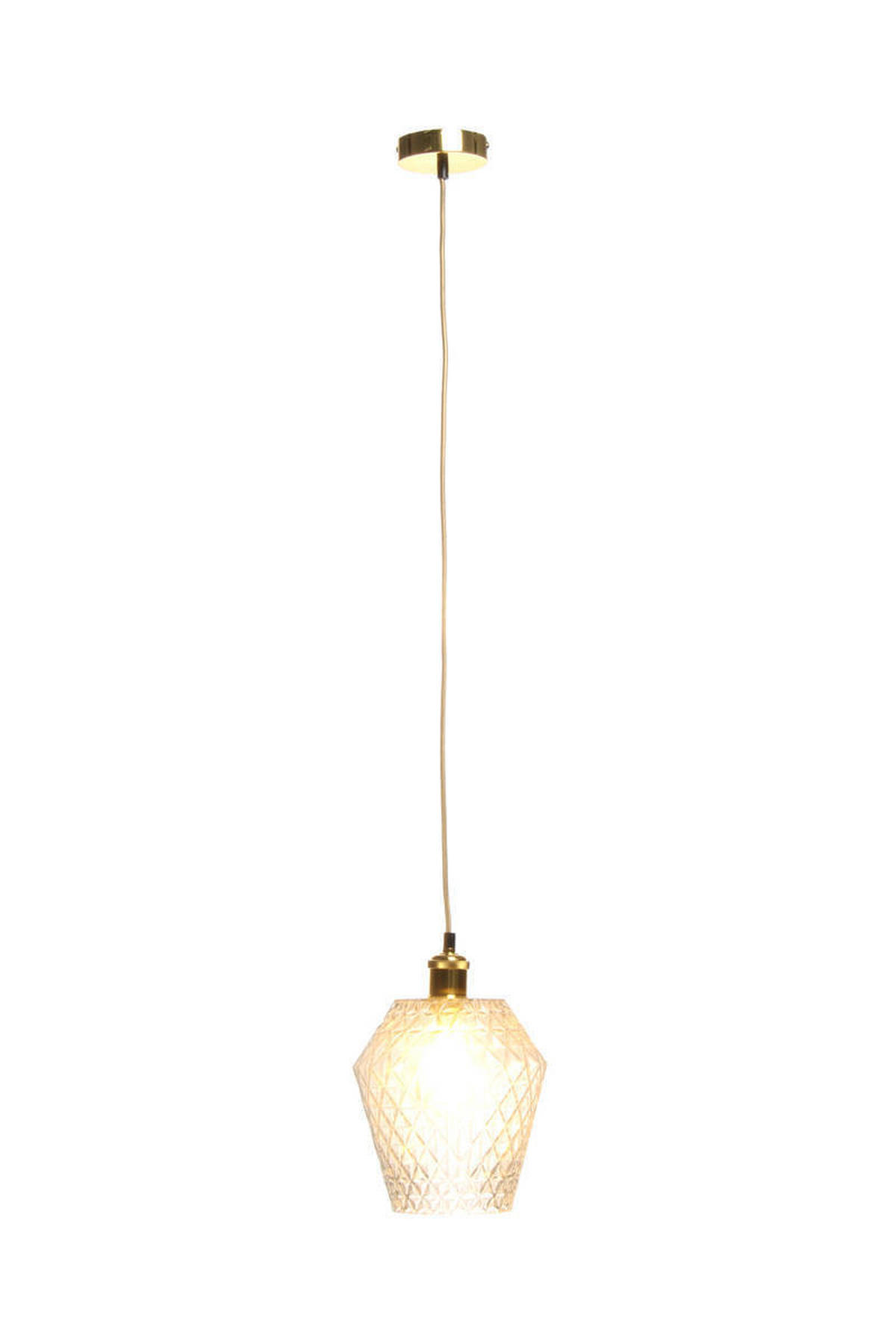 HÄNGELEUCHTE  20/27/20 cm   - Klar/Goldfarben, Trend, Glas (20/27/20cm) - Kayoom
