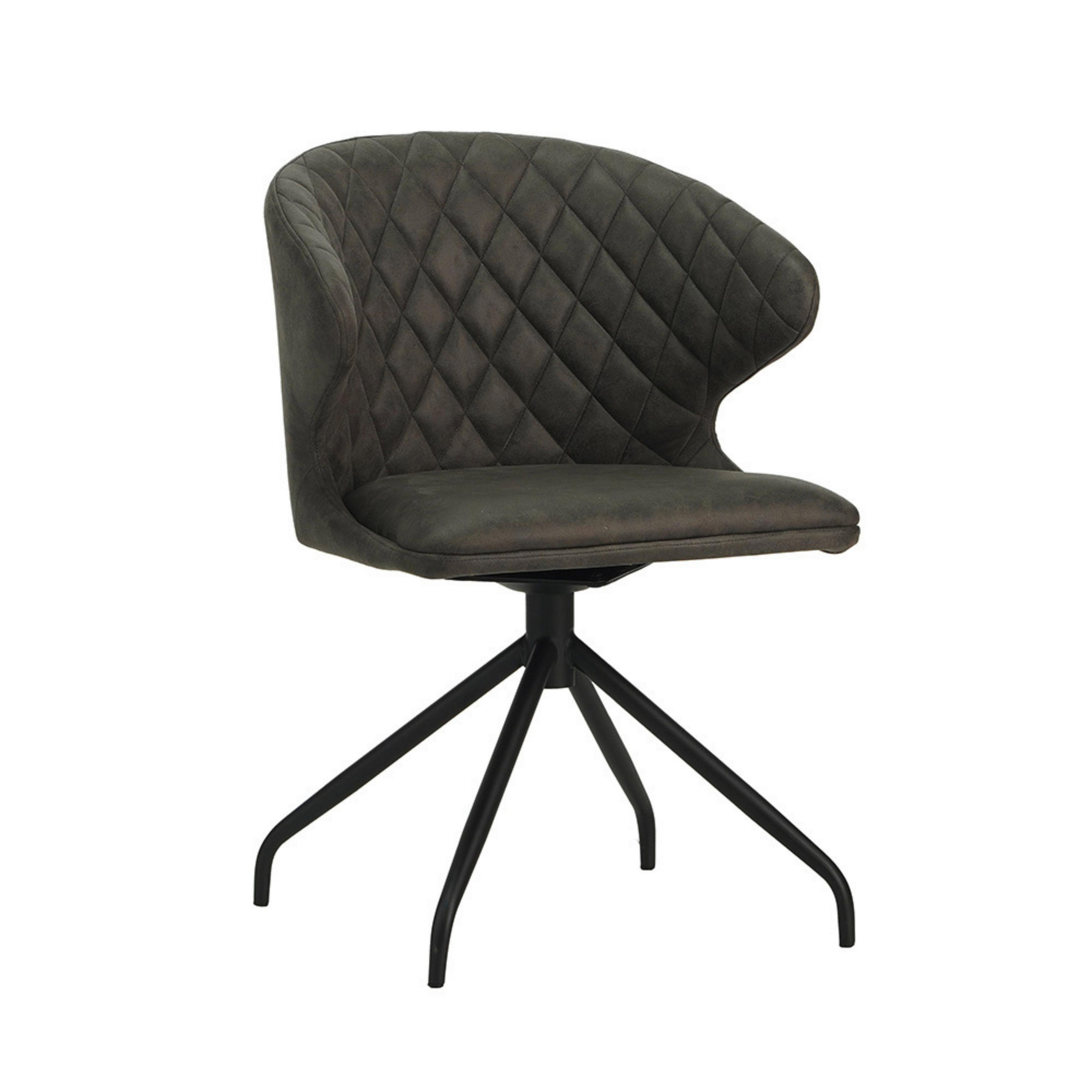 STOLIČKA S PODRÚČKAMI, mikrovlákno, antracitová - čierna/antracitová, Modern, kov/textil (56/80/44cm) - MID.YOU