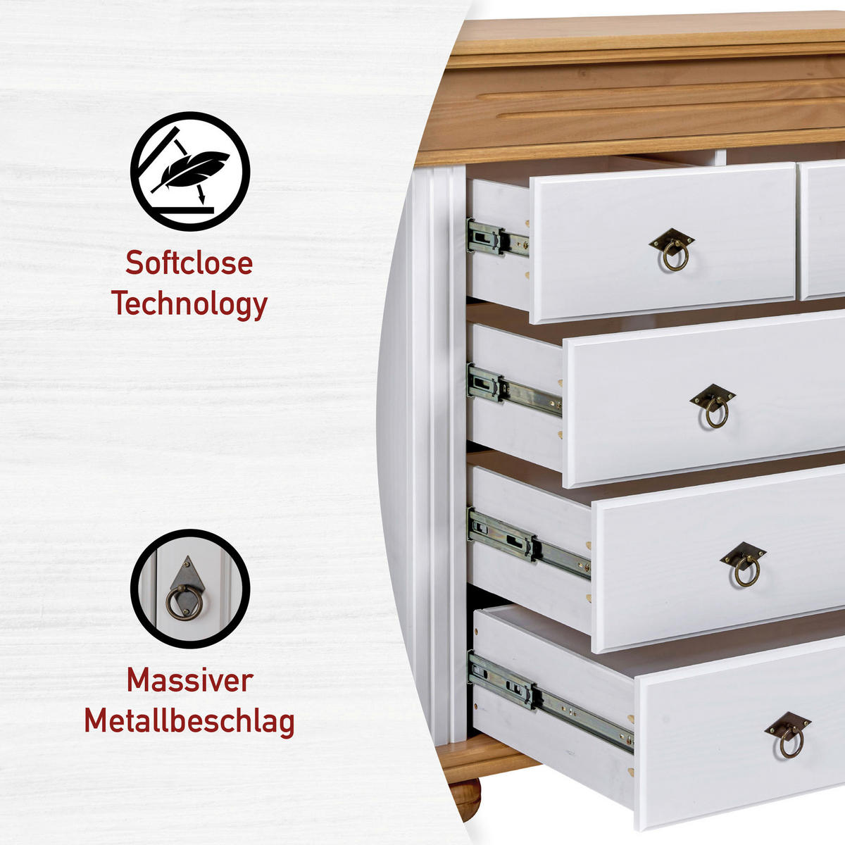 KOMMODE  in 101/99/46 cm  - Eichefarben/Schwarz, LIFESTYLE, Holz/Metall (101/99/46cm) - Ti'me