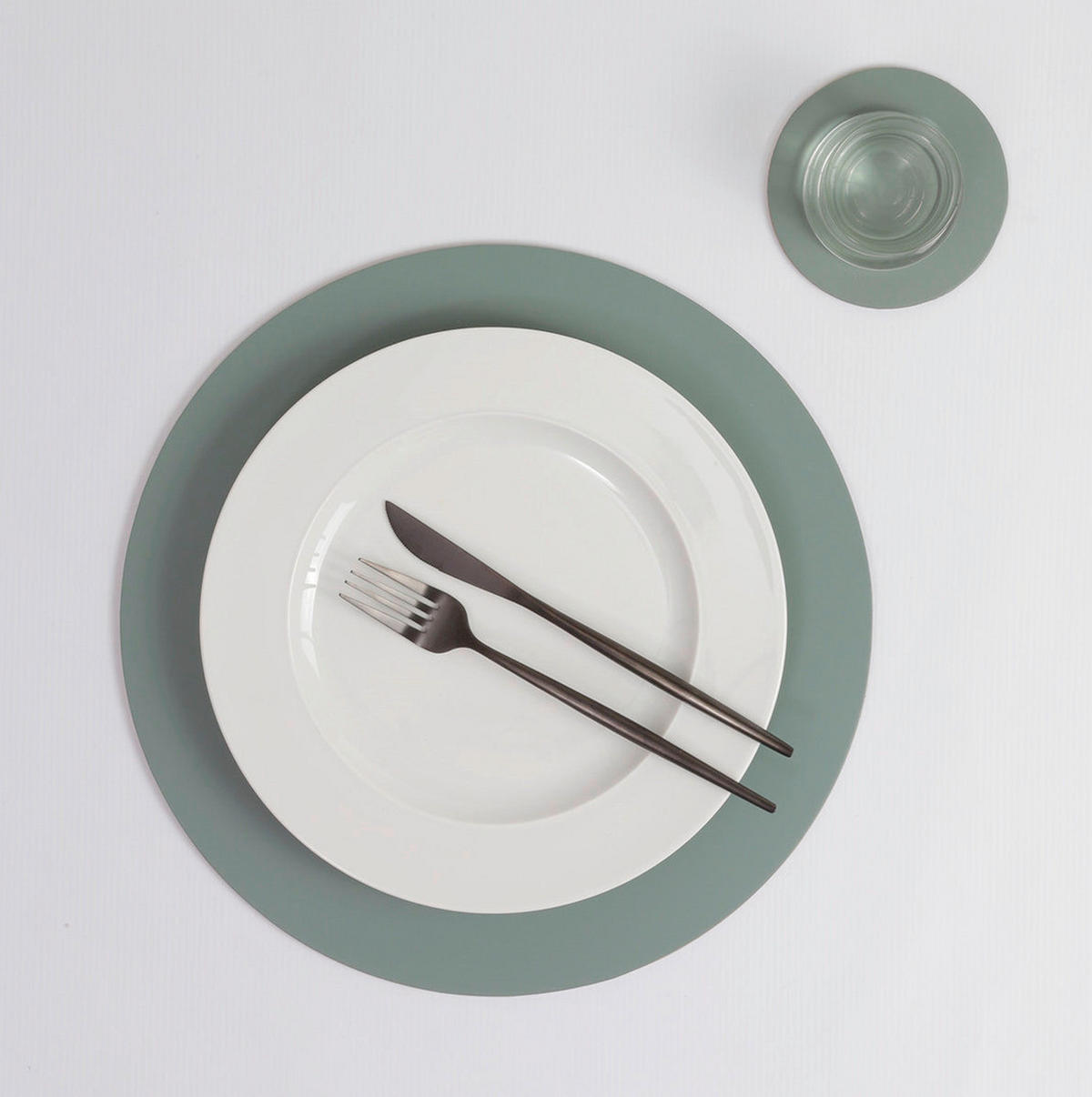 TISCHSET Ruca Leder Blaugrau  - Blaugrau, Basics, Leder (36/36/2cm)