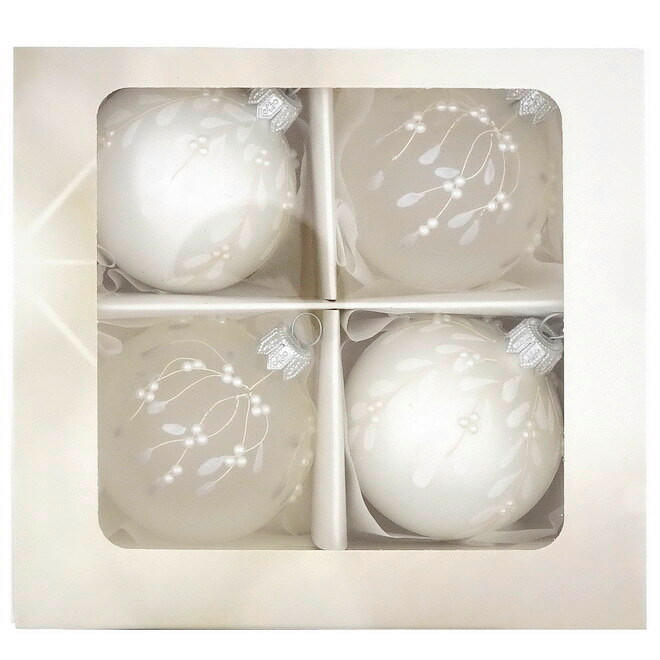 CHRISTBAUMKUGEL-SET 6 cm  - Weiß, LIFESTYLE, Glas/Metall (6cm) - X-Mas