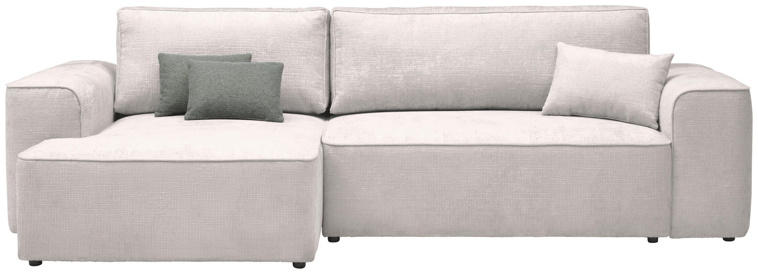 ECKSOFA in Plüsch Beige  - Beige/Blaugrau, Design, Kunststoff/Textil (152/288cm) - Xora