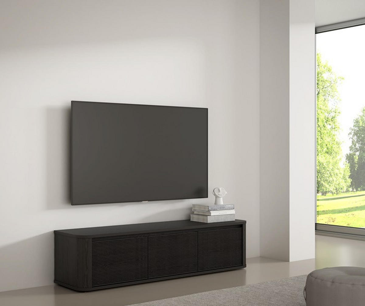 Comodă Tv 168/41,5/41,3 cm  - nisipiu/negru, Design, material pe bază de lemn (168/41,5/41,3cm) - Hom`in