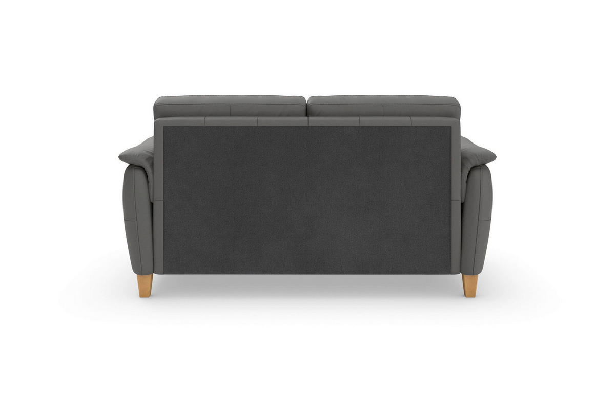 3-SITZER-SOFA PALMERA E Echtleder Mokka  - Eichefarben/Mokka, Basics, Leder/Holz (179/89/89cm) - Sit & More