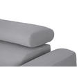 ECKSOFA in Feincord Grau  205/280 cm  - Schwarz/Grau, Design, Textil/Metall (205/280cm) - Xora