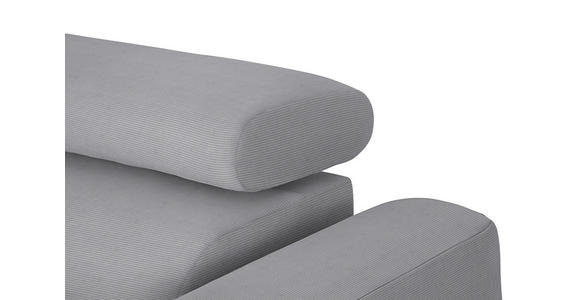 ECKSOFA in Feincord Grau  205/280 cm  - Schwarz/Grau, Design, Textil/Metall (205/280cm) - Xora