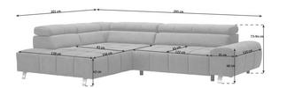 ECKSOFA Goldfarben Webstoff  - Dunkelgrau/Silberfarben, Design, Textil/Metall (201/295cm) - Hom`in