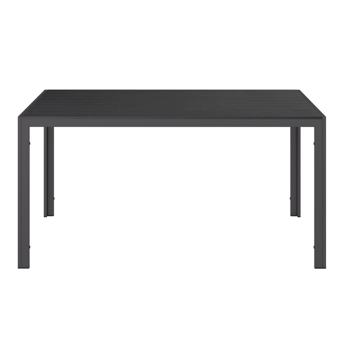 GARTENTISCH Kunststoff, Metall Schwarz rechteckig  - Schwarz, Modern, Kunststoff/Metall (150/74/90cm) - Ambia Garden