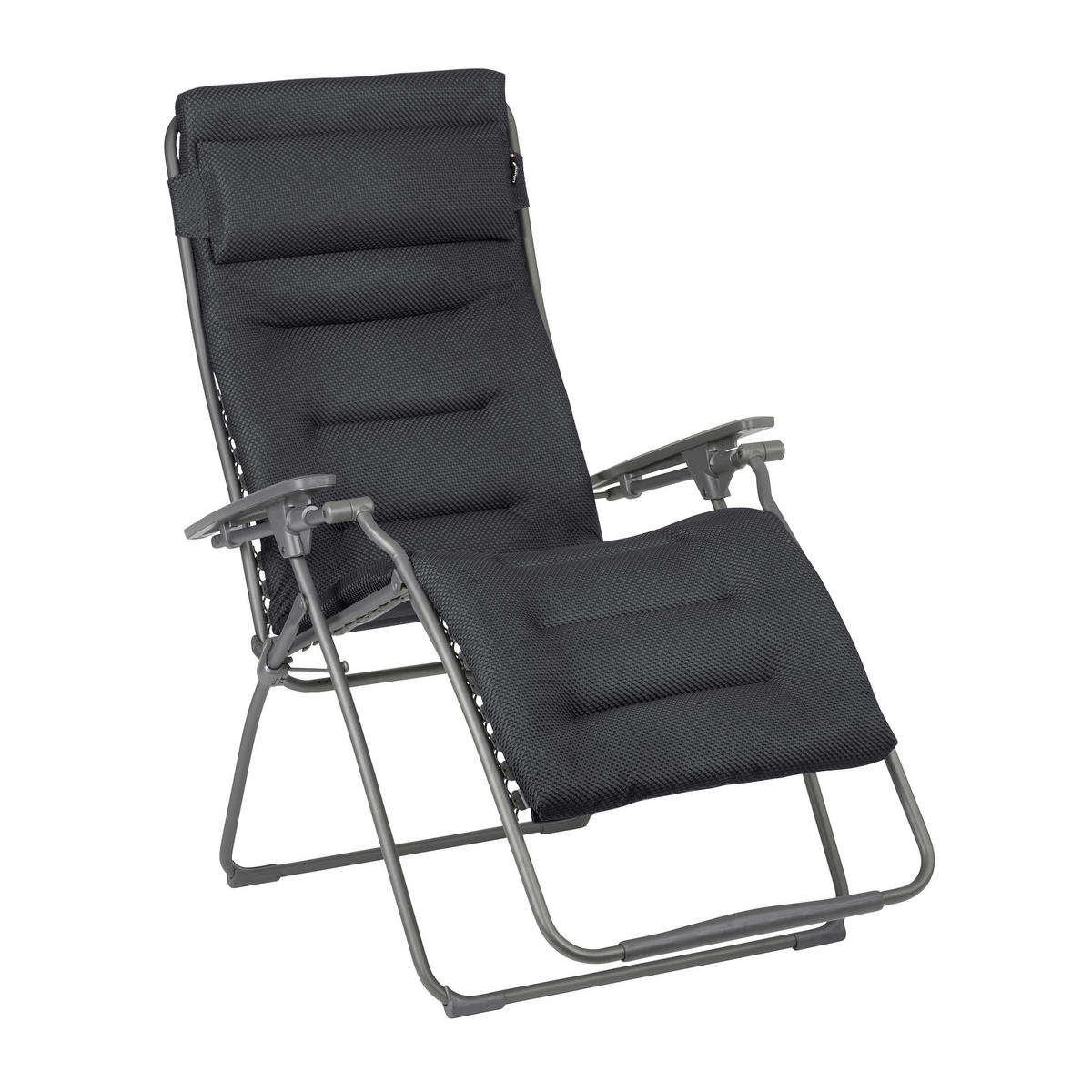 GARTEN-RELAXSESSEL Stahl  - Dunkelgrau/Titanfarben, Basics, Kunststoff/Textil (76/123/97cm) - Lafuma Mobilier