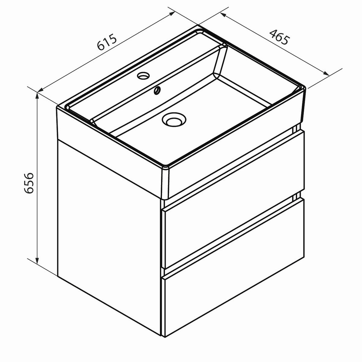 WASCHTISCHKOMBI  - Kaschmir/Weiß, MODERN, Keramik/Holzwerkstoff (61,5/65,6/46,5cm) - Voleo