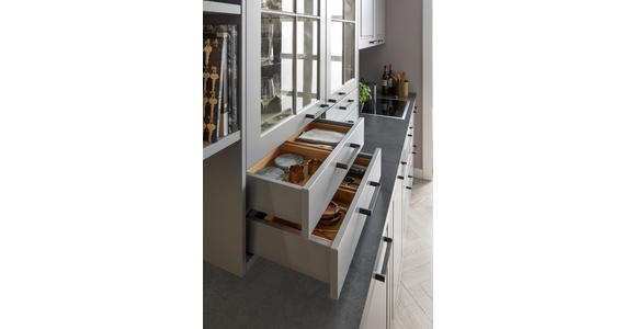 EINBAUKÜCHE - Grau, Design, Holzwerkstoff - Novel