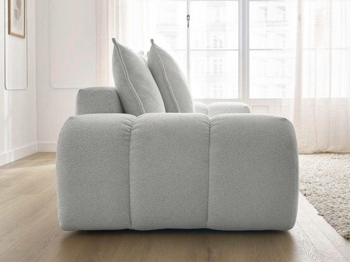 3-SITZER-SOFA EVEREST Flachgewebe Hellgrau  - Hellgrau/Schwarz, MODERN, Kunststoff/Textil (278/90/115cm)