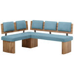 ECKBANK 155/195 cm  in Eichefarben, Hellblau  - Eichefarben/Hellblau, KONVENTIONELL, Holzwerkstoff/Textil (155/195cm) - Cantus