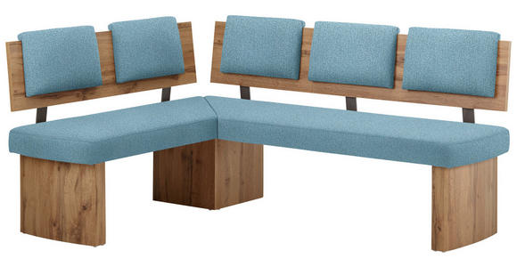 ECKBANK 140/180 cm  in Eichefarben, Hellblau  - Eichefarben/Hellblau, KONVENTIONELL, Holzwerkstoff/Textil (140/180cm) - Cantus