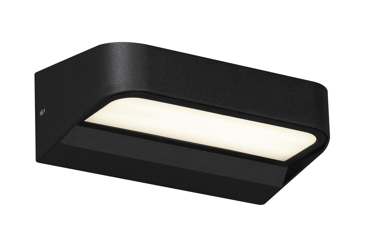 KÜLTÉRI FALILÁMPA - fekete, Basics, műanyag/fém (14,2/8,3/5,2cm)