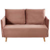 SCHLAFSOFA Samt Altrosa  - Altrosa/Naturfarben, Design, Holz/Kunststoff (132/82/91cm) - Livetastic