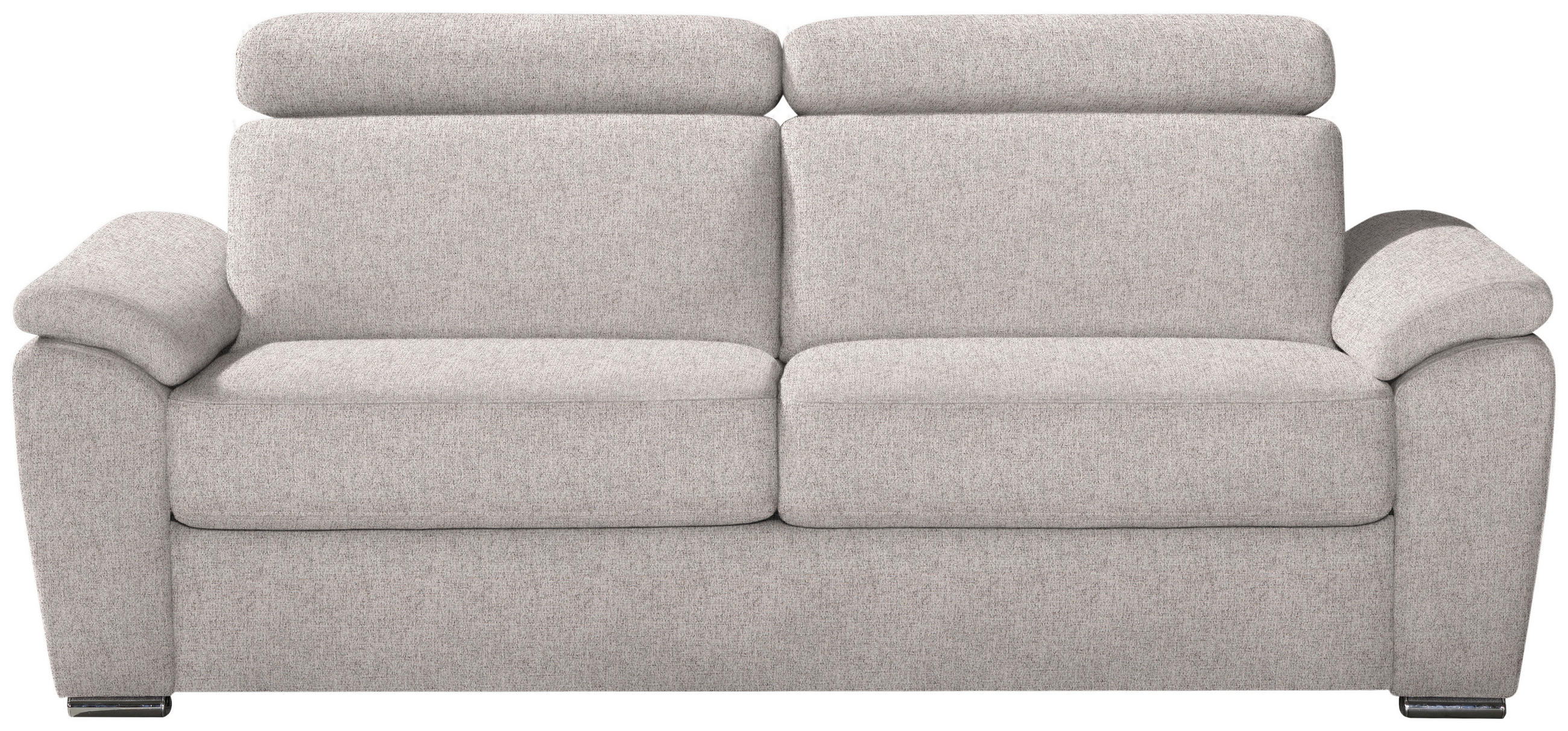 SCHLAFSOFA Webstoff Hellgrau  - Chromfarben/Hellgrau, KONVENTIONELL, Textil/Metall (206/86-104/98cm) - Novel