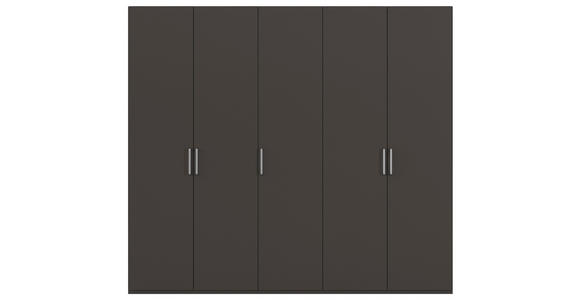 DREHTÜRENSCHRANK 251/223/61 cm,  in Graphitfarben, 5-türig  - Edelstahlfarben/Graphitfarben, Basics, Holzwerkstoff/Metall (251/223/61cm) - Novel