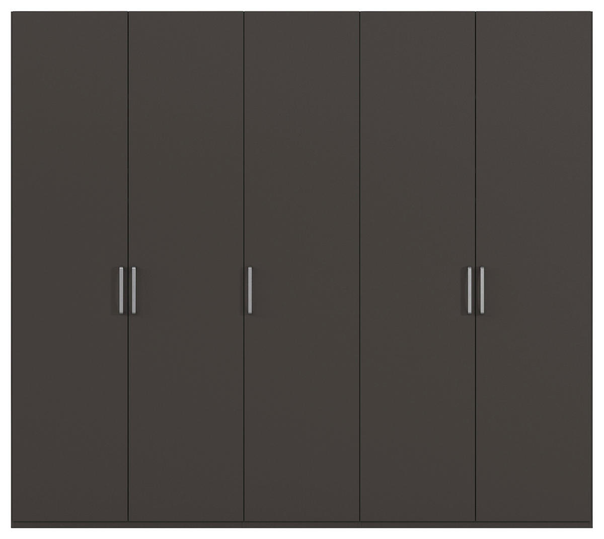 DREHTÜRENSCHRANK 251/223/61 cm,  in Graphitfarben, 5-türig  - Edelstahlfarben/Graphitfarben, Basics, Holzwerkstoff/Metall (251/223/61cm) - Novel