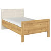 BETT 90/200 cm  in Eichefarben, Champagner  - Champagner/Eichefarben, Design, Textil (90/200cm) - Novel