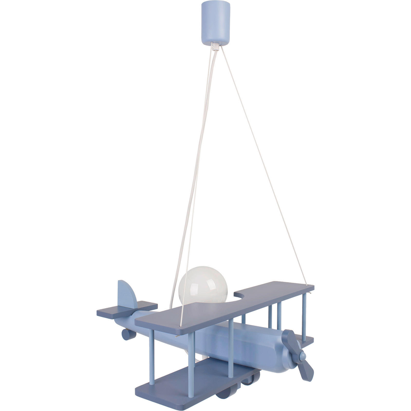 XXXLutz Kinderhängeleuchte Flugzeug Blau 45x75x42 cm