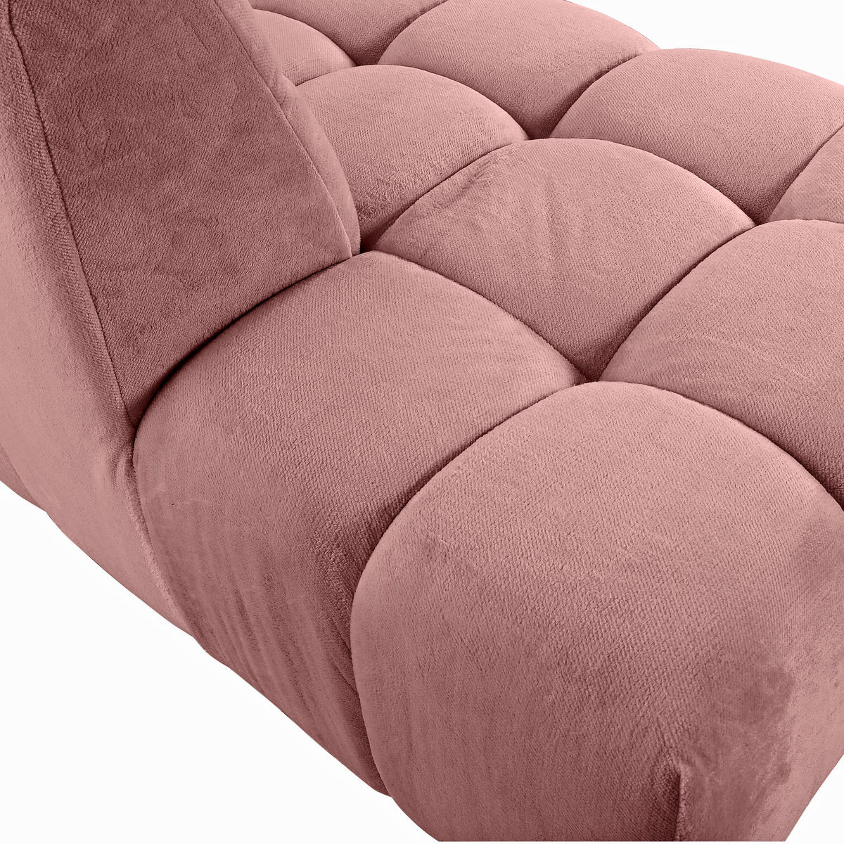 HÖRNSOFFA i plysch rosa  - svart/rosa, Klassisk, textil/plast (282/155cm) - MID.YOU