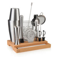 COCKTAIL-SET - Hellbraun/Edelstahlfarben, Basics, Holz/Metall (27.10/15.30/22.5cm) - Vacu Vin