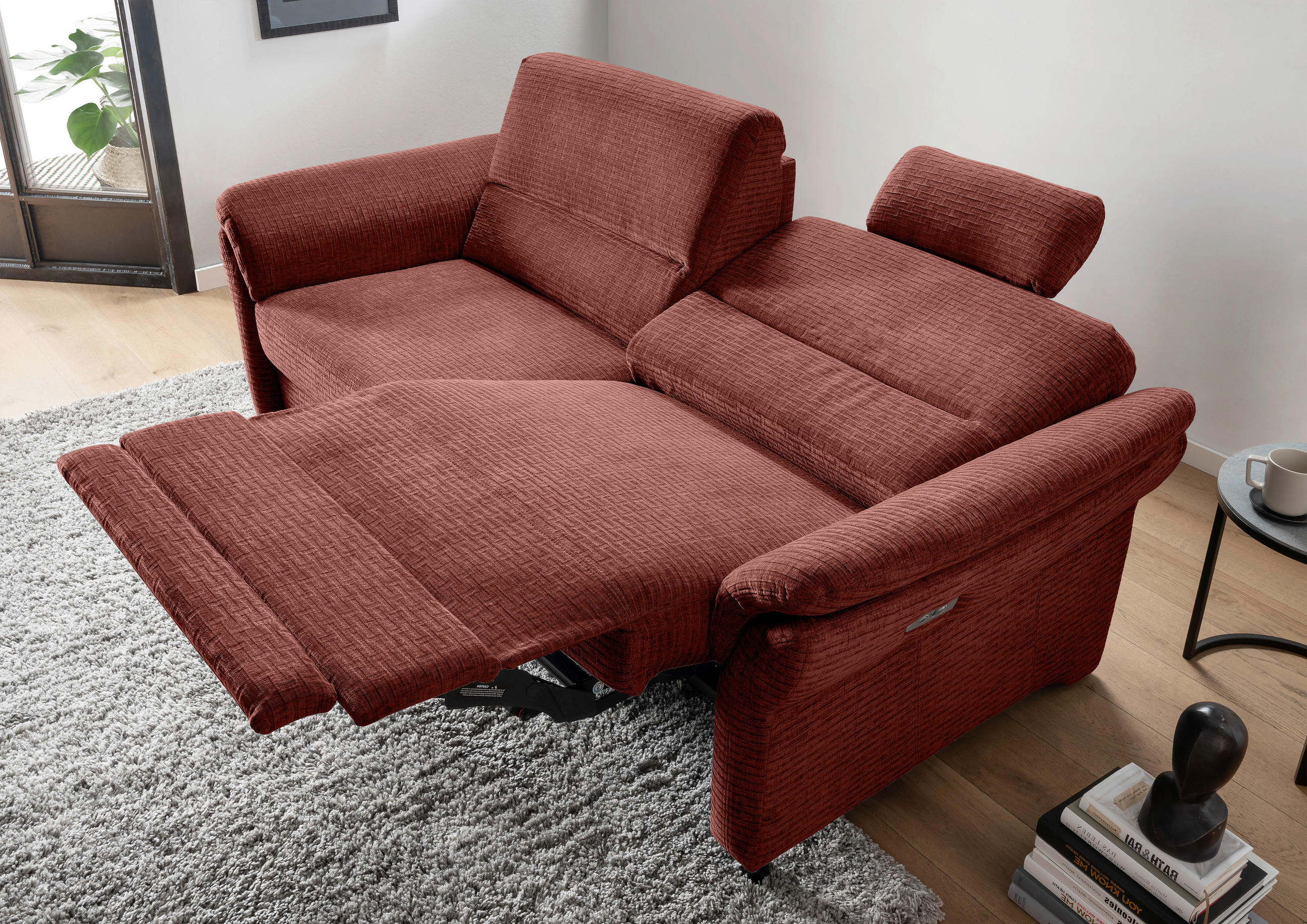 3-SITZER-SOFA in Mikrofaser Koralle  - Koralle/Schwarz, MODERN, Holz/Textil (192/90/89cm) - Livetastic