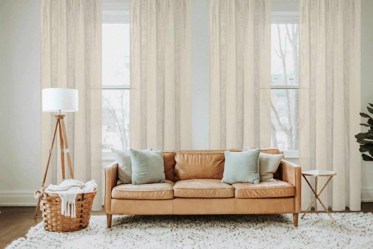 FERTIGVORHANG  halbtransparent  140/245 cm   - Taupe, Basics, Textil (140/245cm)