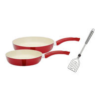 PFANNENSET Ceramica Beige 3-teilig  - Hellrot, Basics, Metall - GSW