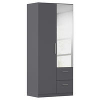 DREHTÜRENSCHRANK 91/210/54 cm,  in Grau, 2-türig  - Alufarben/Grau, KONVENTIONELL, Glas/Holzwerkstoff (91/210/54cm) - home24