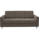 3-SITZER-SOFA in Flachgewebe Hellbraun  - Chromfarben/Hellbraun, Design, Textil/Metall (195/83/85cm) - Xora