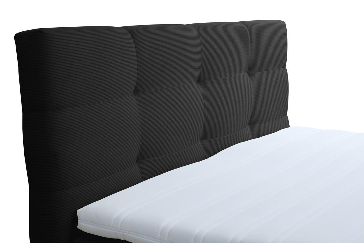 BOXSPRINGBETT 180/200 cm  in Schwarz  - Schwarz, KONVENTIONELL, Textil/Metall (180/200cm) - Carryhome