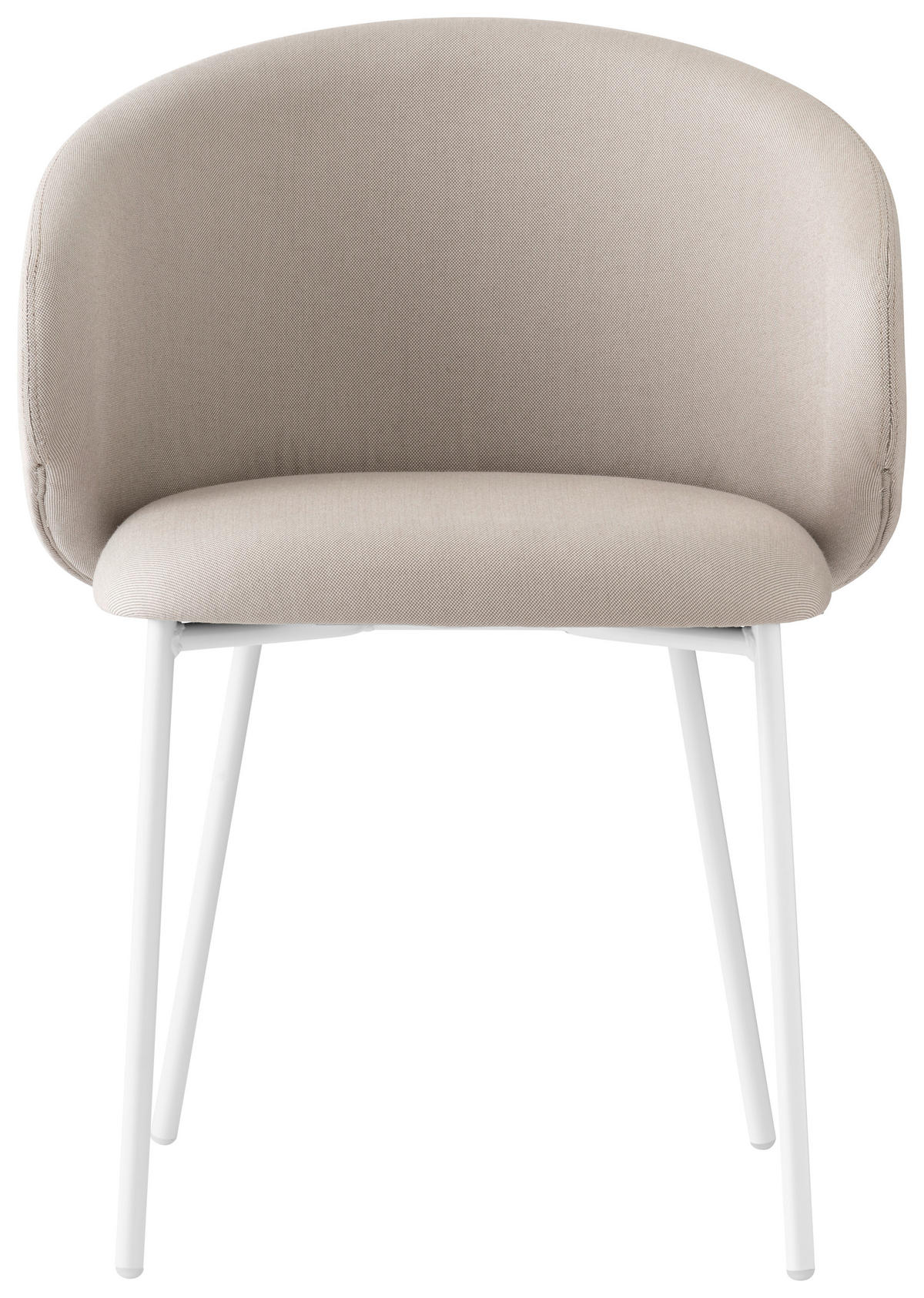 GARTENSTUHL-SET Edelstahl Weiß, Sandfarben  - Sandfarben/Weiß, Basics, Textil/Metall (55/76/56cm) - Connubia 