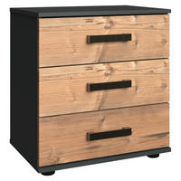 SÄNGBORD 52/58/38 cm, grafitfärgad, granfärgad,  - granfärgad/grafitfärgad, Trend, metall/trämaterial (52/58/38cm) - MID.YOU