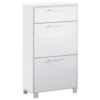 SCHUHKIPPER Santina  in 61/108/31 cm  - Chromfarben/Weiß, Design, Glas/Holzwerkstoff (61/108/31cm)