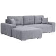 ECKSOFA in Webstoff Blau, Grau  - Blau/Silberfarben, MODERN, Kunststoff/Textil (194/280cm) - Carryhome