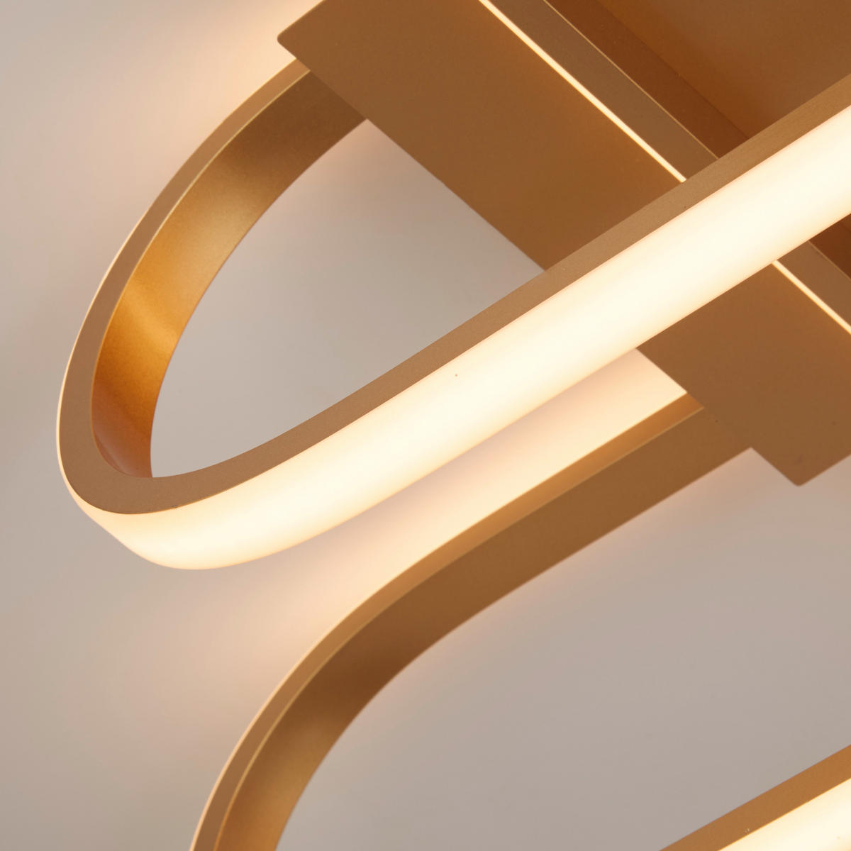 LED-TAKLAMPA Clip 65/38,5/18 cm  - vit/guldfärgad, Design, metall (65/38,5/18cm)