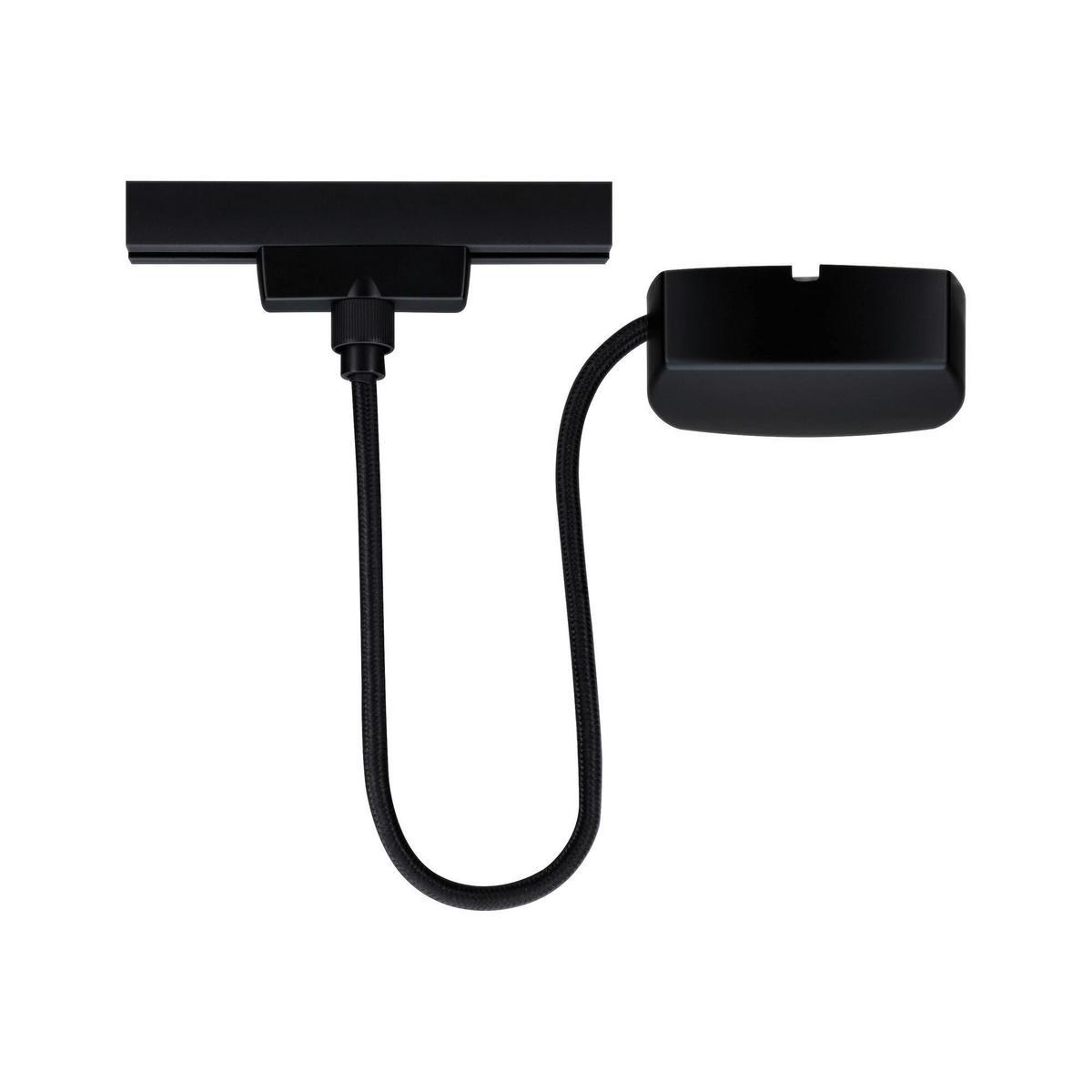 SCHIENENSYSTEM-EINSPEISER URAIL 100/16,5/3,0 cm   - Schwarz, Design, Kunststoff/Metall (100/16,5/3,0cm) - Paulmann