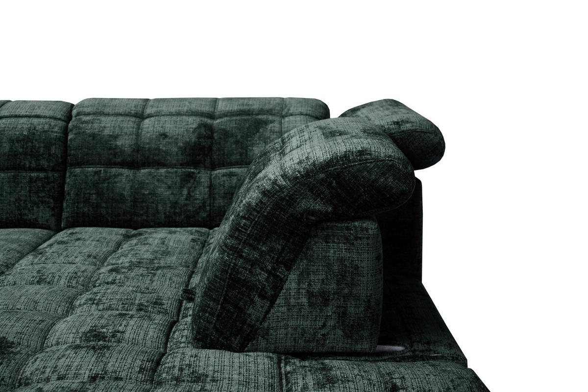 ROHOVÁ SEDAČKA, textil, zelená - černá/zelená, Design, dřevo/textil (297/216cm) - Xora