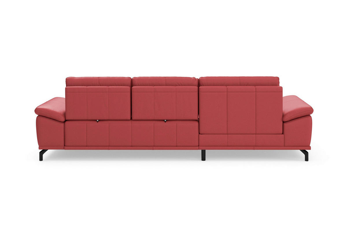 ROHOVÁ SEDAČKA, kůže, červená - černá/červená, Basics, kov/kůže (176/301cm) - Sit & More