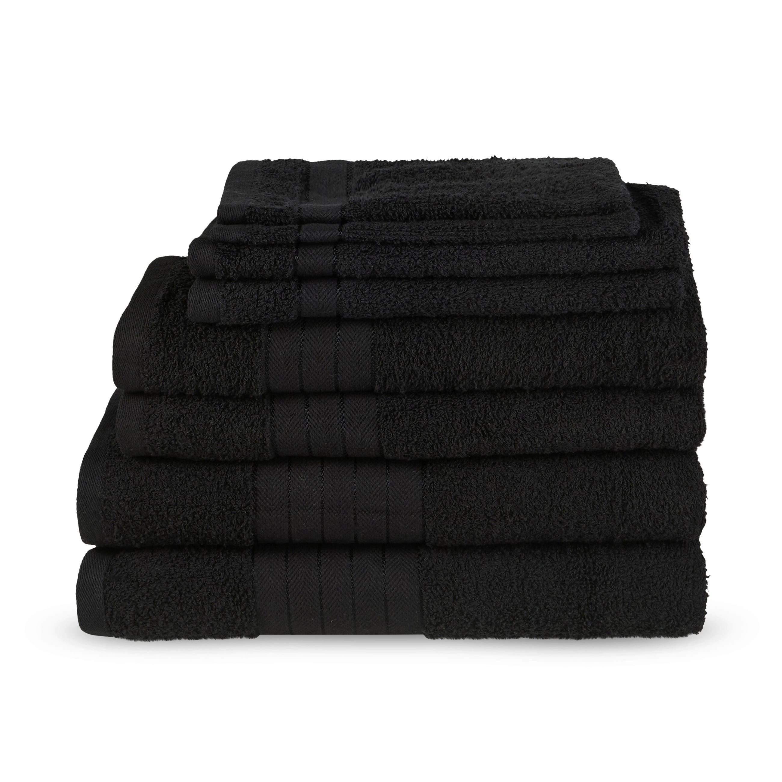 FROTTIERSET Schwarz 8-teilig  - Schwarz, KONVENTIONELL, Textil (20/20/28cm) - MID.YOU