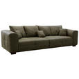 BIGSOFA Flachgewebe Olivgrün  - Beige/Olivgrün, KONVENTIONELL, Holz/Textil (287/69/108cm) - Cantus