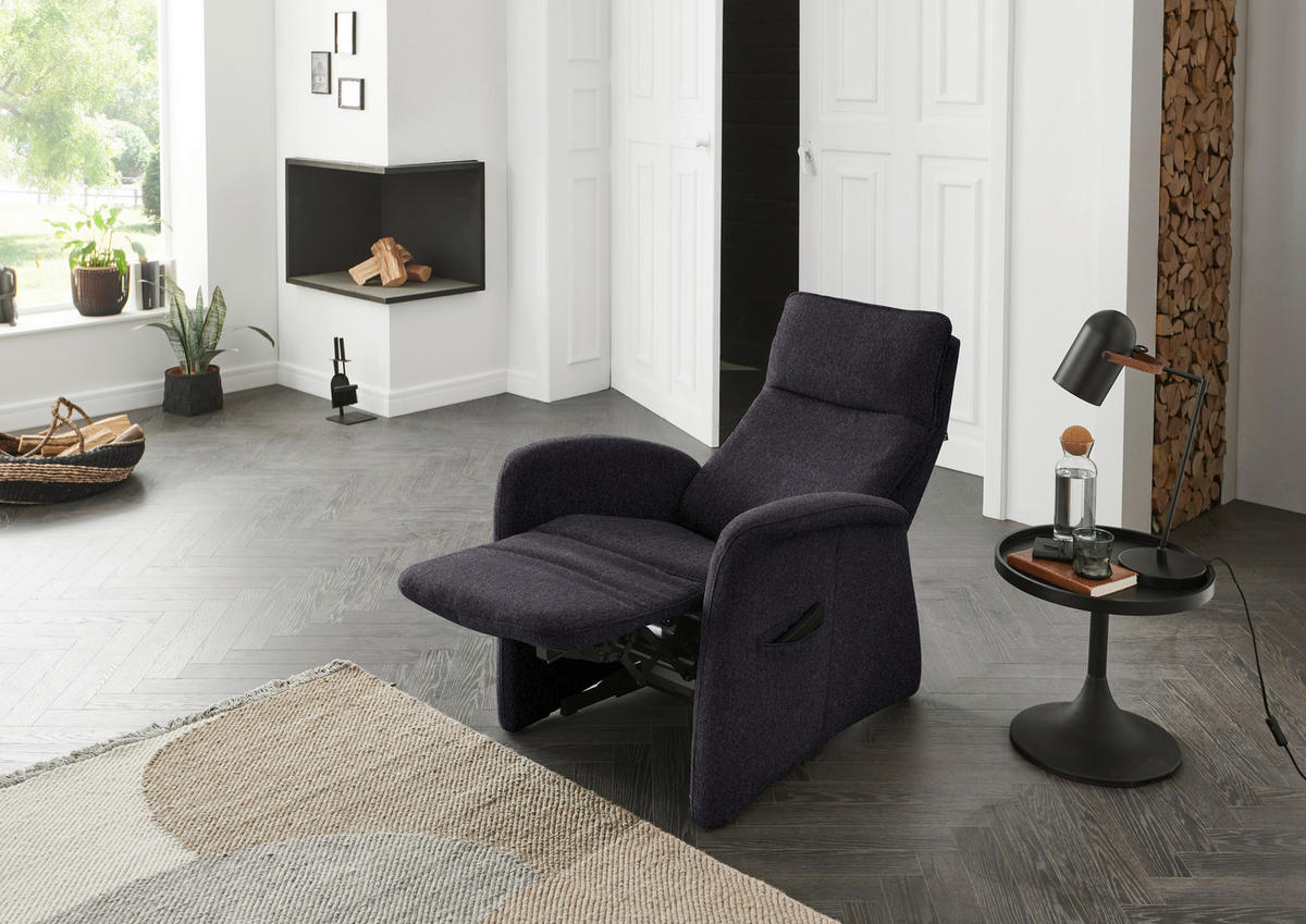 FERNSEHSESSEL in Chenille Anthrazit  - Anthrazit, Konventionell, Kunststoff/Textil (79-83/108/87cm) - Valdera