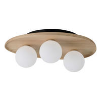 DECKENLEUCHTE 50/38,5/15,5 cm   - Naturfarben, Basics, Glas/Holz (50/38,5/15,5cm) - Osram