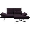 ECKSOFA in Echtleder Violett  - Violett/Schwarz, Design, Leder/Metall (210/130cm) - Dieter Knoll