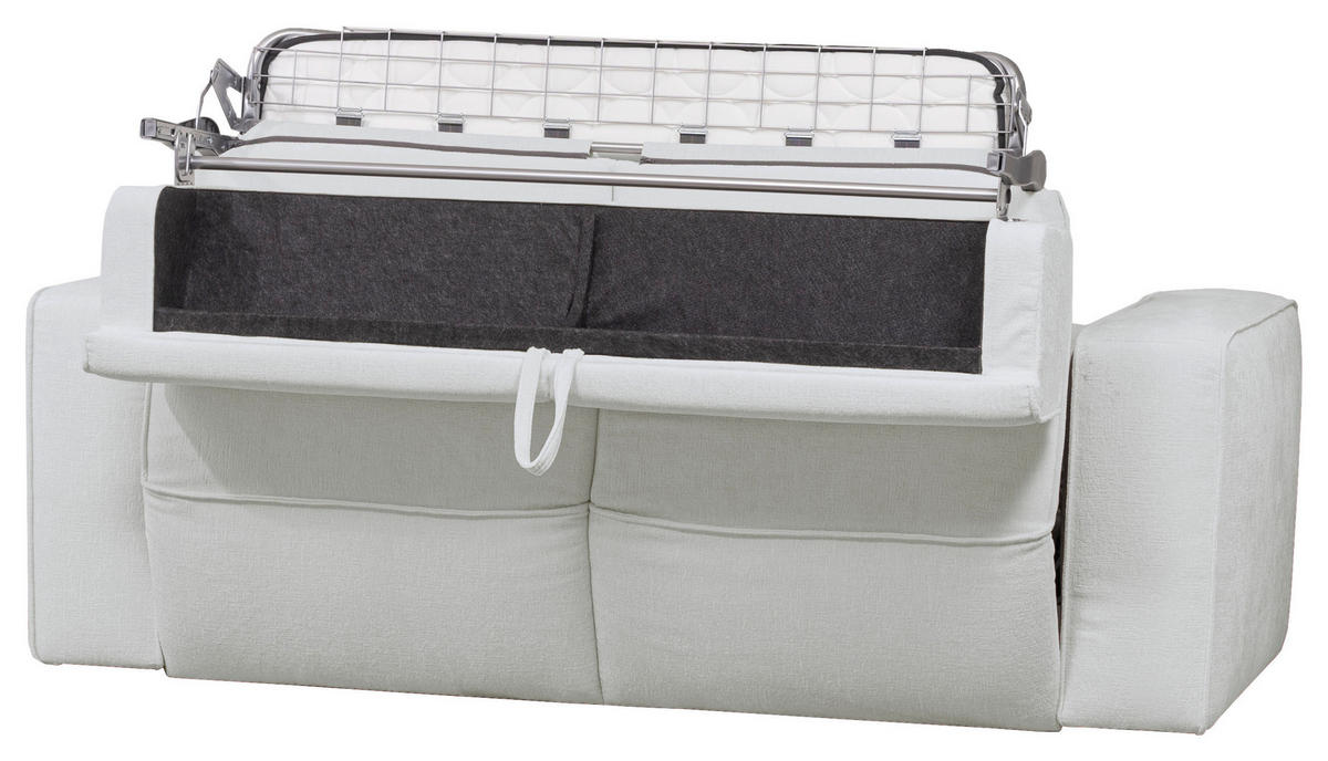 SCHLAFSOFA Chenille Hellgrau  - Hellgrau/Schwarz, Design, Kunststoff/Textil (227/74/105cm) - Novel