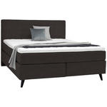 BOXSPRINGBETT 180/200 cm  in Dunkelbraun  - Dunkelbraun/Schwarz, KONVENTIONELL, Holz/Textil (180/200cm) - Voleo